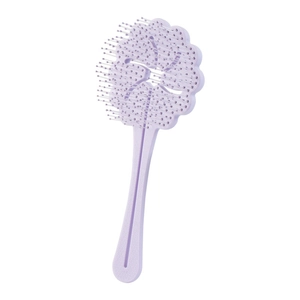 Spazzola per capelli viola a forma di fiore con design a trifoglio traforato