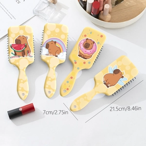 Brosse à cheveux carrée mignonne à imprimé Capybara pour masser et démêler les cheveux