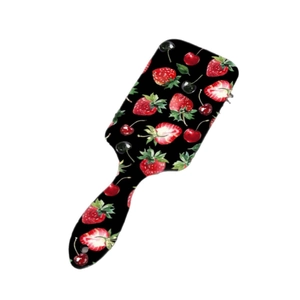 Spazzola per capelli con stampa di fragole, cuscino d'aria e setole massaggianti