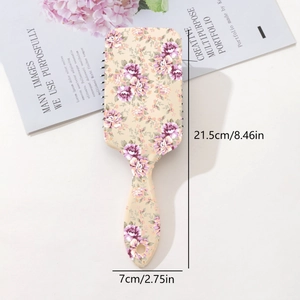 Floral print air cushion massage hair brush with eco-friendly material, 21.5cm length