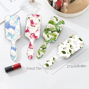 Floral print air cushion hair brushes set for scalp massage and hair styling 21.5cm