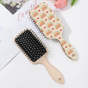 Spazzola per capelli bohémien con motivo floreale e cuscinetto ad aria per massaggi
