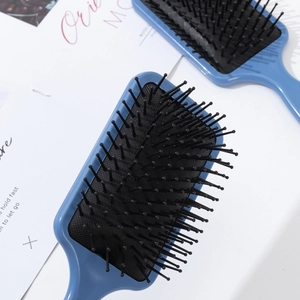 Blue Bohemian patterned air cushion massage hairbrush for scalp care and styling