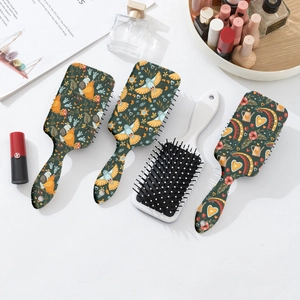 Bohemian printed air cushion hairbrush set with floral patterns for scalp massage