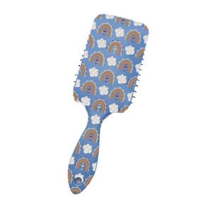 Bohemian printed rectangular air cushion massage hair brush with rainbow pattern