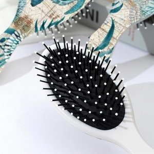 Sea turtle print air cushion massage hairbrush for smoothing and detangling hair