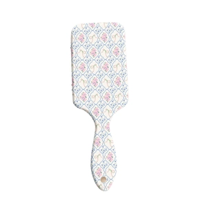 Spazzola pneumatica per capelli con motivo floreale di rose rosa e rombi blu