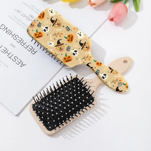 Brosse à cheveux Halloween avec motifs citrouille et fantôme pour massage du cuir chevelu