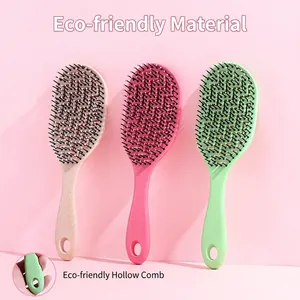 Lot de brosses à cheveux ventilées en beige rose et vert avec poignée ergonomique