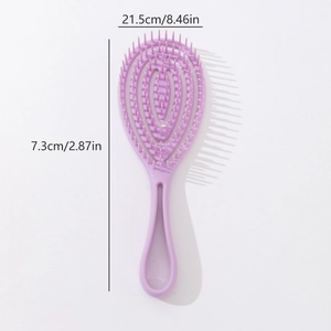 Purple vented detangling hair brush for wet and dry hair with scalp massage bristles