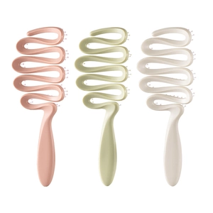 Spazzola per capelli ventilata a forma di S per massaggio del cuoio capelluto e styling