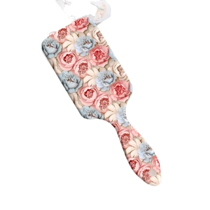 Brosse à cheveux à coussin d'air avec motif floral 3D pour massage du cuir chevelu