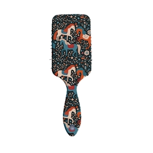 Cartoon horse and floral pattern air cushion hair brush for scalp massage and detangling
