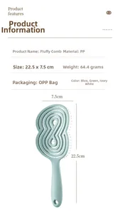 Détail de la brosse spirale creuse montrant les dimensions 22,5x7,5cm et matériau PP