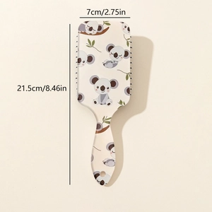 Brosse à cheveux pneumatique avec motif koala en ABS mesurant 21,5 cm de longueur totale