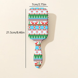 Brosse à cheveux de Noël bohème avec motif renne et coussin d'air massant