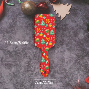 Christmas snowflake star printed hair brush with size measurements 21.5cm by 7cm