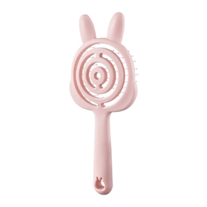 Pink rabbit-shaped hollow hairbrush for effortless detangling and voluminous styling