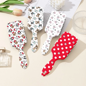 Brosses à cheveux massantes avec imprimés Bulldog Français en quatre designs mignons