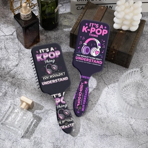K-Pop Theme Printed Paddle Hair Brush Scalp Massage Air Cushion Detangling Comb Smooth Hair Styling For Women Men