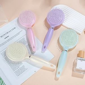 Pearlescent Air Cushion Massage Hair Brush Scalp Massage Comb Anti-Static Detangling Brush With Ergonomic Handle Hanging Hole Women Hair Styling Tool