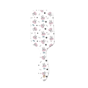 Brosse à cheveux plate avec motif bouledogue français et coussin de massage