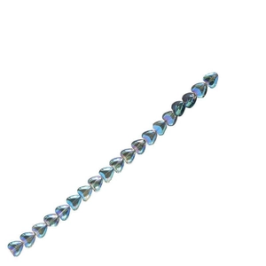 Iridescent AB heart glass beads for DIY necklaces with colorful aurora crystal finish