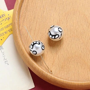 Close-up of Halloween ghost pumpkin expression pearls for DIY jewelry making
