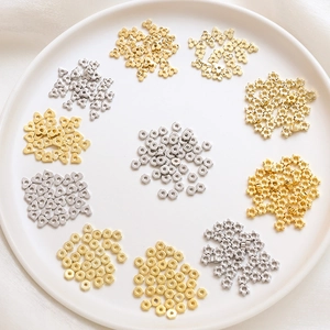 14k gold plated spacer beads in heart and flower shapes for DIY jewelry making