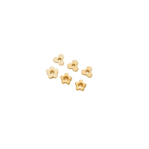 14k gold plated flower shape metal spacers for DIY jewelry making with mirror polish finish