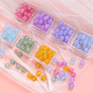 DIY Handgefertigte Lampwork Glas Blasen Gelee Perlen Runde Lose Abstandsperlen Für Schmuckherstellung Halskette Armband