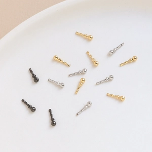 Gold and silver twisted wave metal bar pins for DIY baroque jewelry making accessories