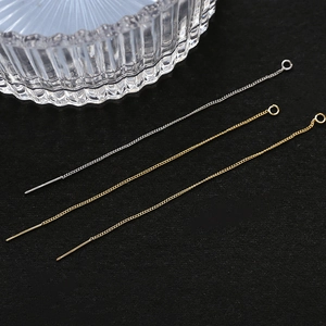 Gold and silver plated ear threads with pins and rings for DIY jewelry making