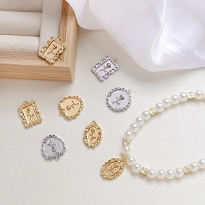 Vintage gold and silver rose relief charms for DIY jewelry making in multiple shapes