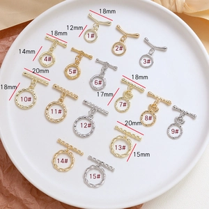 Détail de fermoirs à bascule OT plaqués or pour la création de bijoux DIY et bracelets