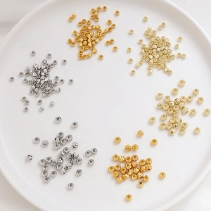 Perles en cuivre texturées verticales en or et argent pour la création de bijoux DIY
