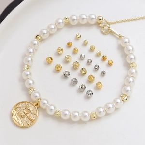 Perles d'espacement dorées à grain vertical pour création de colliers de perles DIY