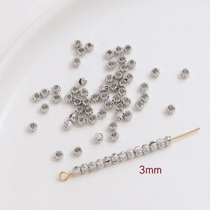 Macro de perles d'espacement argentées de 3mm pour la fabrication de bijoux DIY