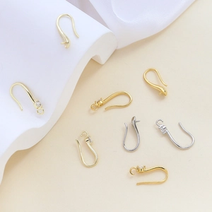 Ganchos para pendientes chapados en oro y plata con circonita para joyería DIY