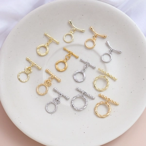 Accessoire de Bijouterie DIY Cuivre Plaqué Or Véritable Fermoir à Bascule Connecteurs de Boucle OT pour Collier Bracelet Fait Main