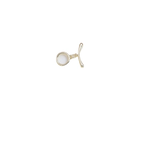 Fermoir à bascule minimaliste plaqué or avec incrustation de nacre blanche pour bijoux