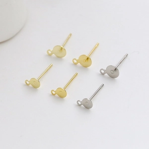 DIY jewelry making supplies featuring gold and silver plated flat disc earring posts
