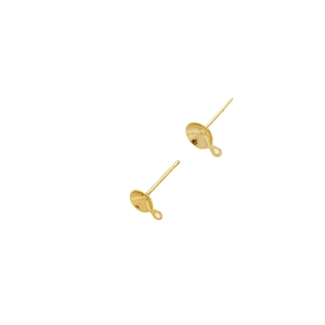 Vergoldete S925 Silber Ohrstecker mit Öse für die DIY Schmuckherstellung und Bastelbedarf