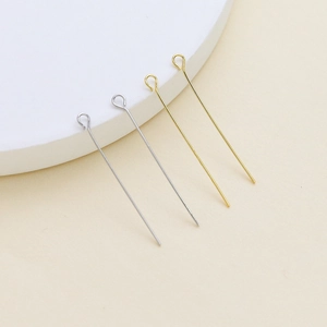 14k gold plated eye pins in gold and silver finish for DIY jewelry making accessories