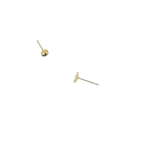 Orecchini a disco tondo placcati oro 14k con perno in argento S925 per gioielli fai-da-te