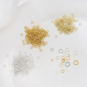 Anillas de salto en oro blanco de varios tamaños para creación de joyas DIY