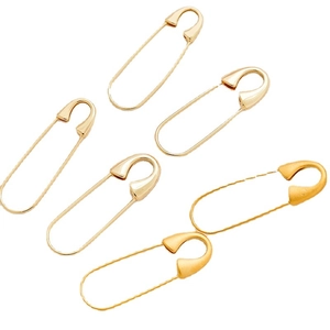 Set de 6 broches de imperdibles bañados en oro para joyería DIY y ropa fija