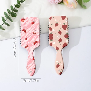 Lot de brosses à cheveux fraises avec coussin d'air pour massage du cuir chevelu