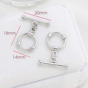Détails des dimensions du fermoir à bascule OT pour la création de bijoux argentés