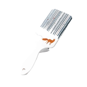 Brosse à cheveux plate à coussin d'air avec imprimé renard et massage du cuir chevelu
